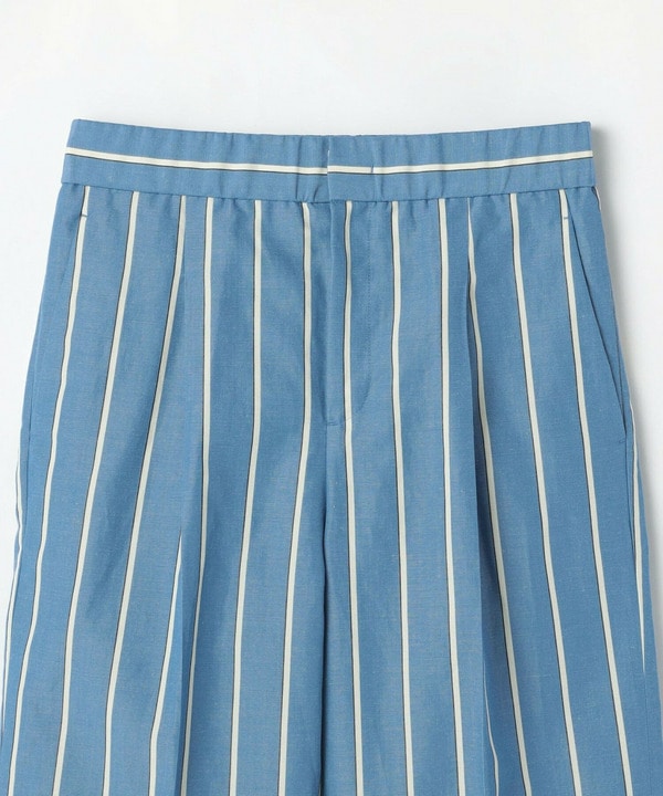 [MOGA Collection]ソフトリネンストライプワイドパンツ 詳細画像