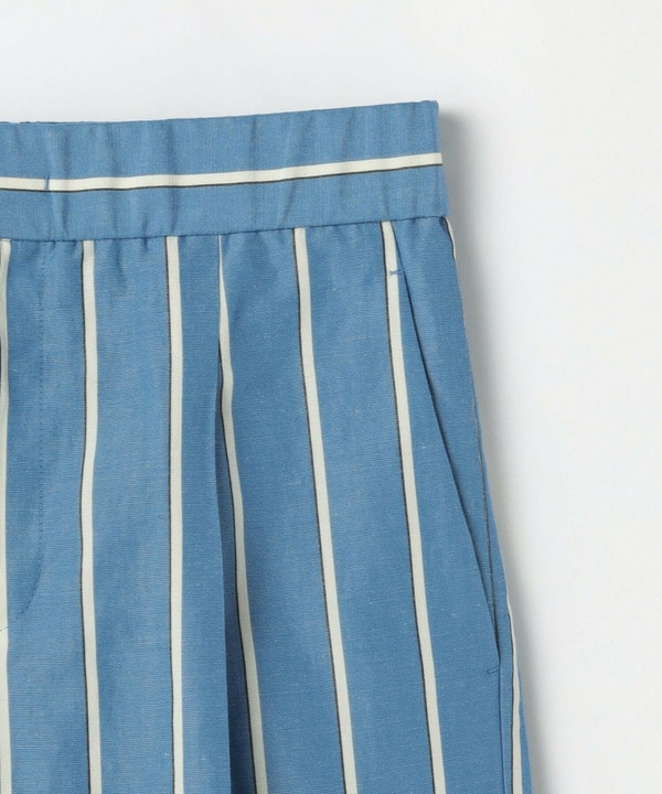 [MOGA Collection]ソフトリネンストライプワイドパンツ 詳細画像