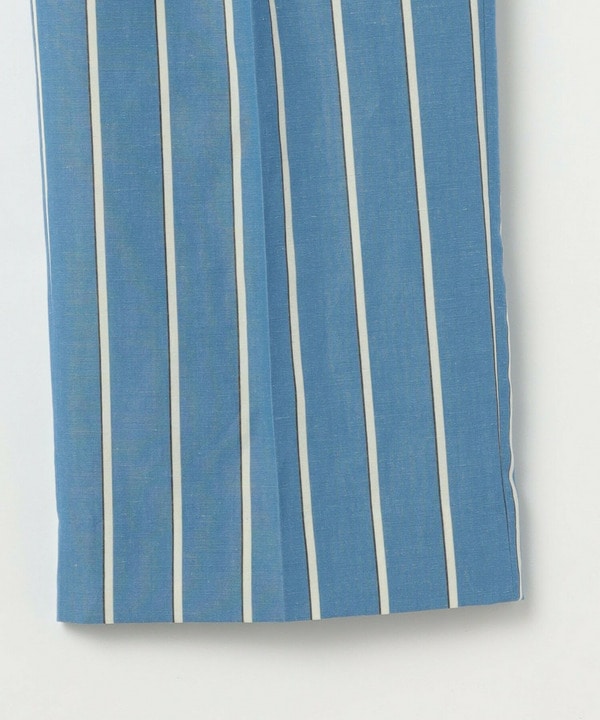 [MOGA Collection]ソフトリネンストライプワイドパンツ 詳細画像