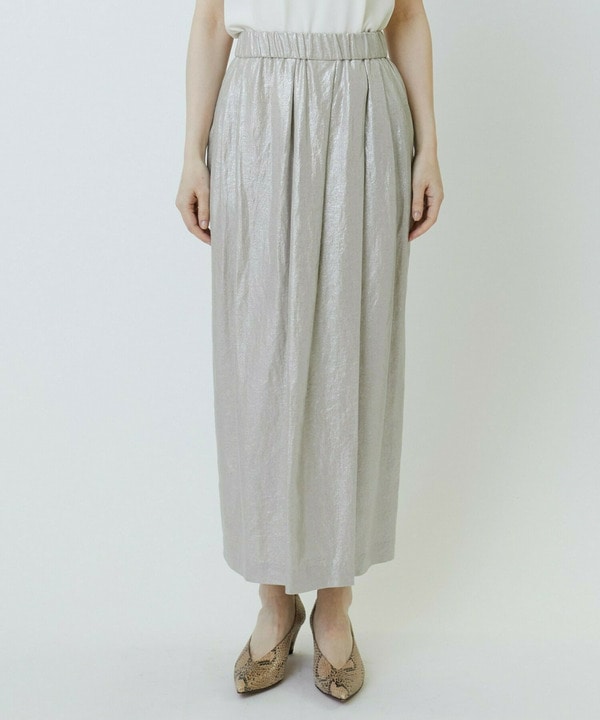 Li/R箔プリントタックIラインスカート 詳細画像