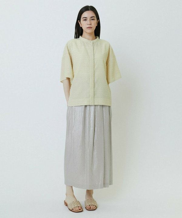 Li/R箔プリントタックIラインスカート 詳細画像