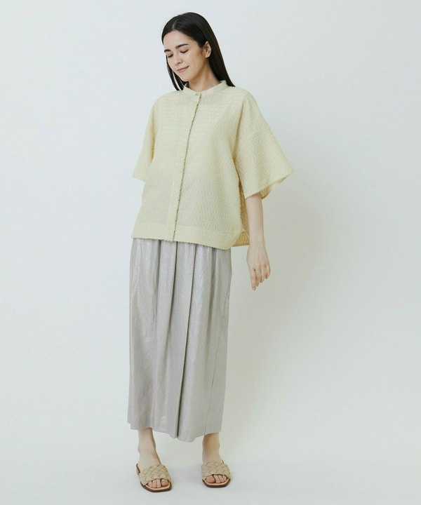 Li/R箔プリントタックIラインスカート 詳細画像