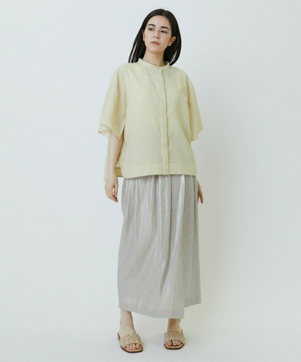 Li/R箔プリントタックIラインスカート 詳細画像