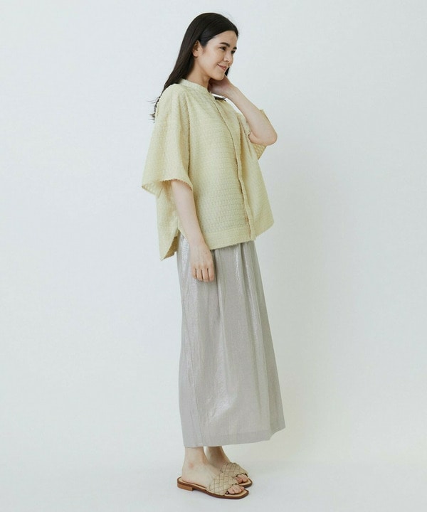 Li/R箔プリントタックIラインスカート 詳細画像