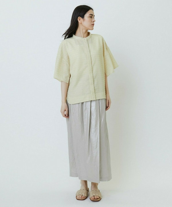 Li/R箔プリントタックIラインスカート 詳細画像