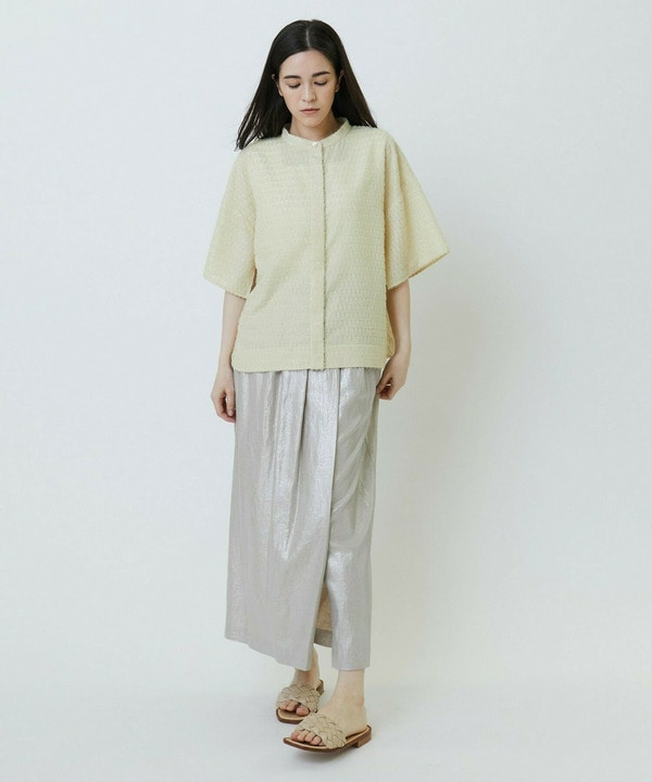 Li/R箔プリントタックIラインスカート 詳細画像