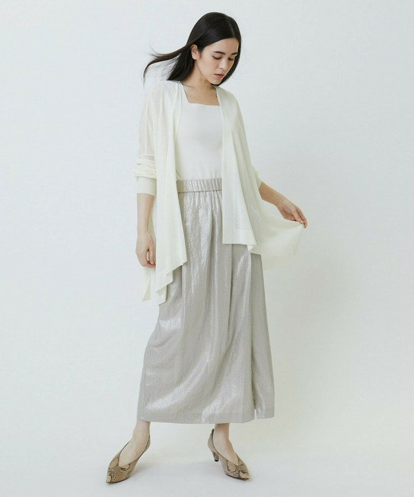 Li/R箔プリントタックIラインスカート 詳細画像