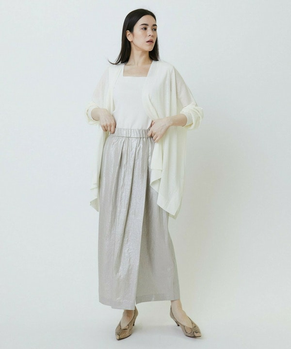 Li/R箔プリントタックIラインスカート 詳細画像