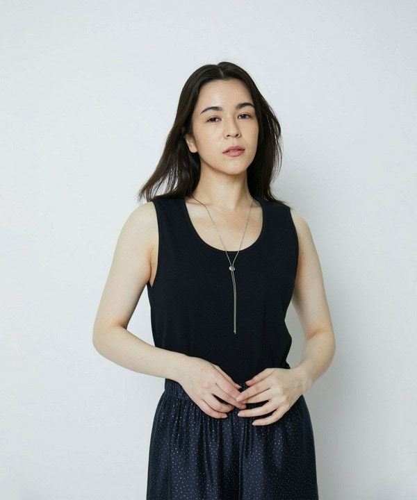 [スタイリスト村山佳世子コラボ]コットンテレコストレッチタンクトップ 詳細画像