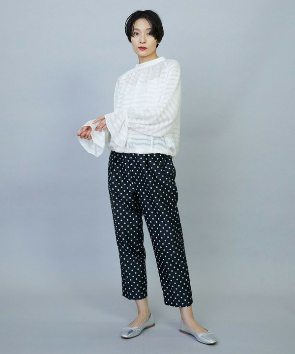 シルクボーダーつっきりブラウス 詳細画像