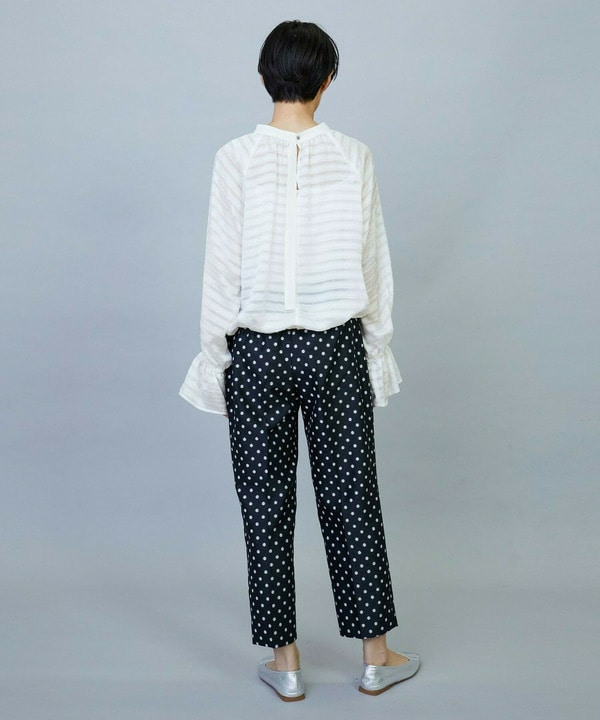 シルクボーダーつっきりブラウス 詳細画像