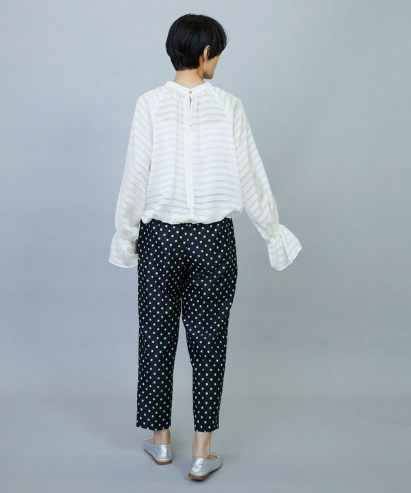 シルクボーダーつっきりブラウス 詳細画像