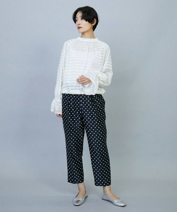 シルクボーダーつっきりブラウス 詳細画像