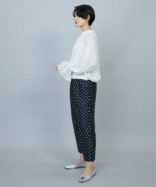 シルクボーダーつっきりブラウス 詳細画像