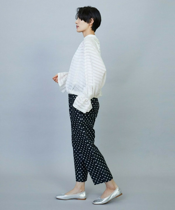 シルクボーダーつっきりブラウス 詳細画像