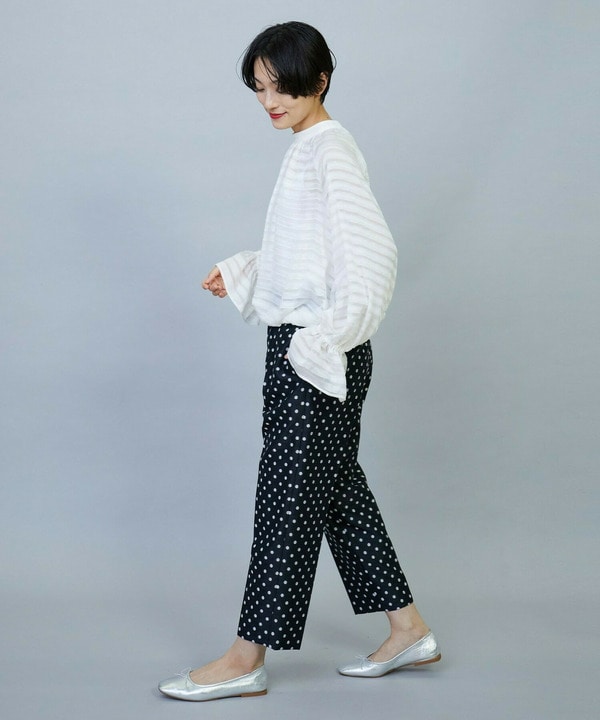 シルクボーダーつっきりブラウス 詳細画像