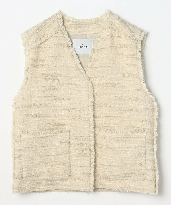 リングウールラメツイードジレ 詳細画像