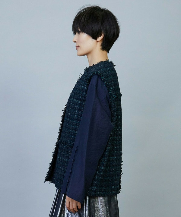 ファンシーラメツイードジレ 詳細画像