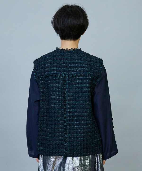 ファンシーラメツイードジレ 詳細画像