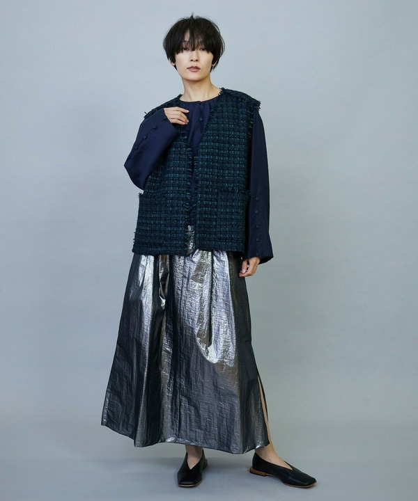 ファンシーラメツイードジレ 詳細画像