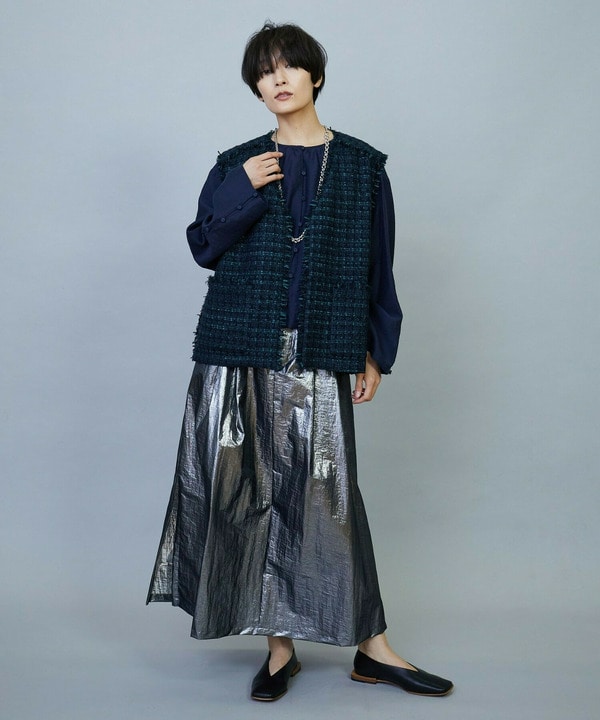 ファンシーラメツイードジレ 詳細画像