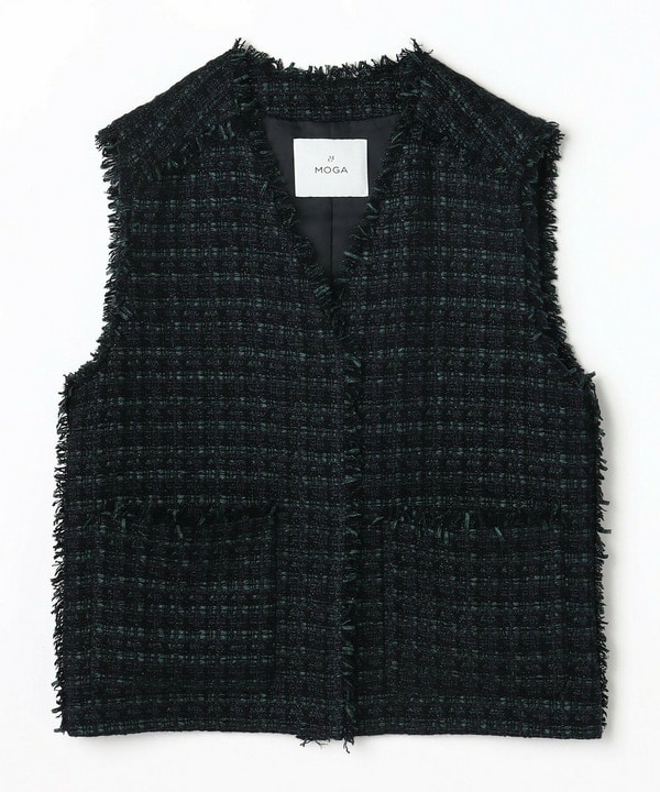 ファンシーラメツイードジレ 詳細画像 ネイビー