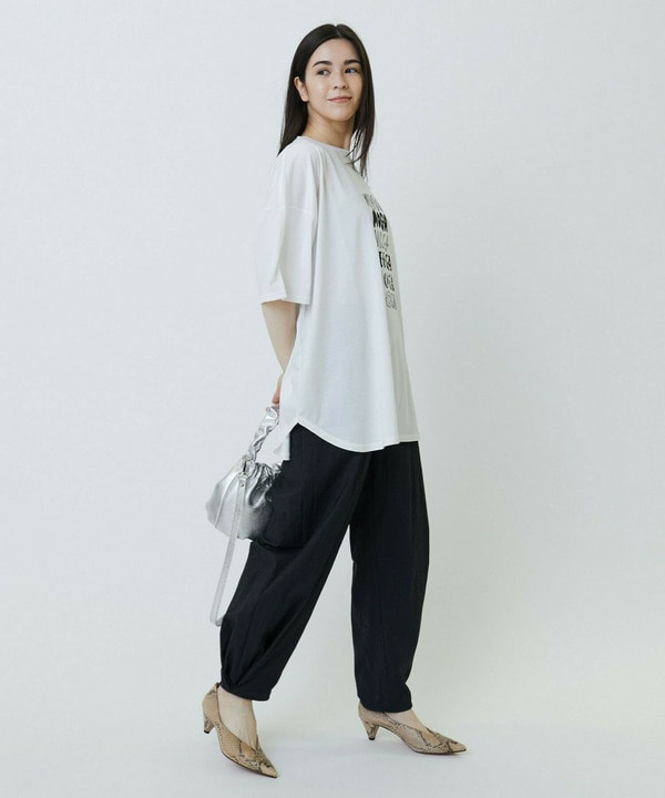 ピンストライプストレッチベイカーパンツ 詳細画像