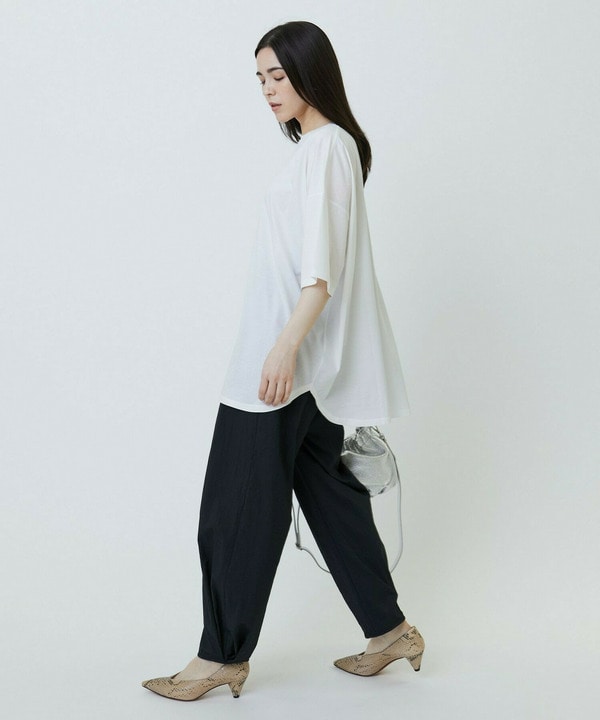 ピンストライプストレッチベイカーパンツ 詳細画像