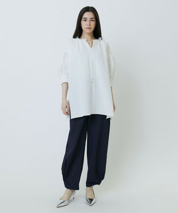 ピンストライプストレッチベイカーパンツ 詳細画像