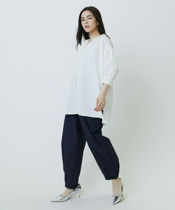 ピンストライプストレッチベイカーパンツ 詳細画像