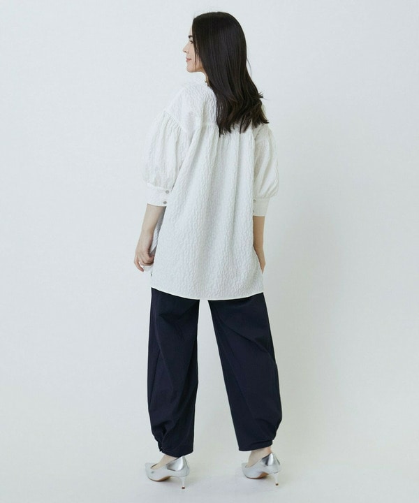 ピンストライプストレッチベイカーパンツ 詳細画像