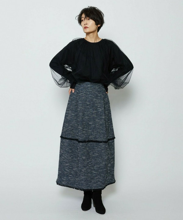 ミックスツイードスカート 詳細画像