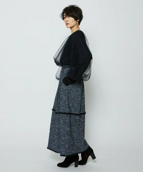 ミックスツイードスカート 詳細画像