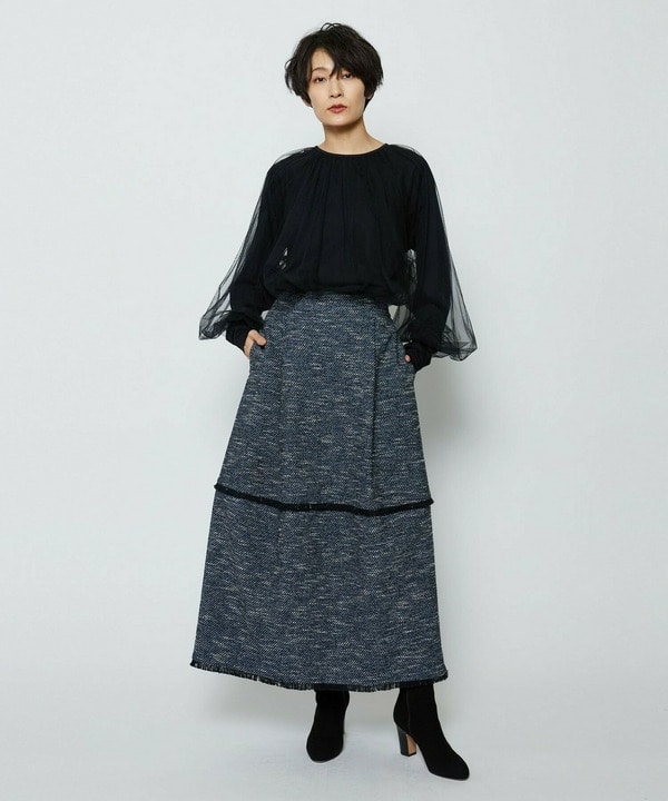 ソフトチュール&times;天竺ドッキングプルオーバー 詳細画像