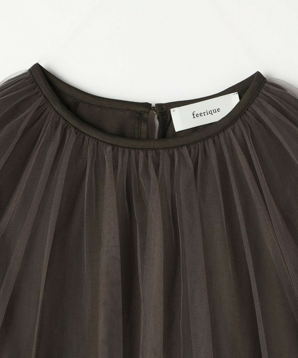 ソフトチュール&times;天竺ドッキングプルオーバー 詳細画像