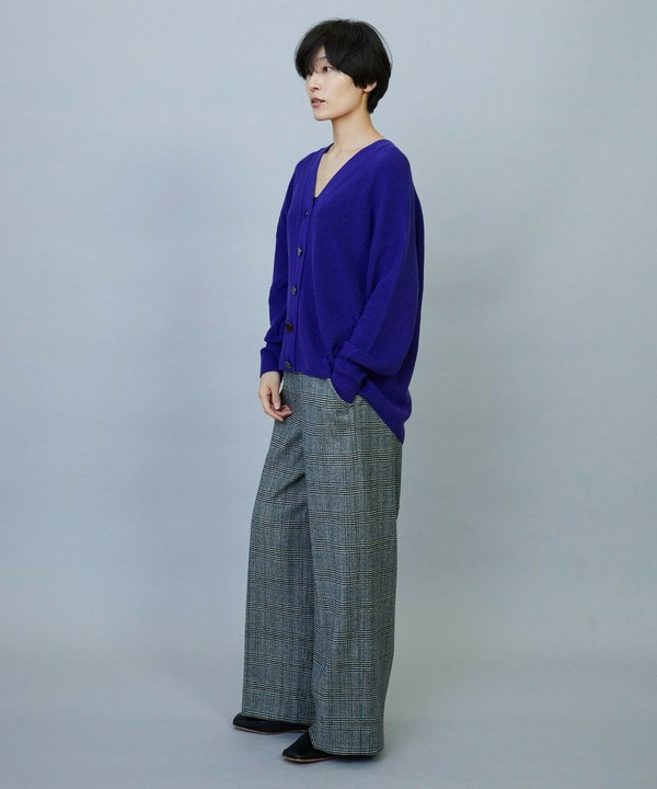 ウールカシミヤグレンチェックワイドパンツ 詳細画像