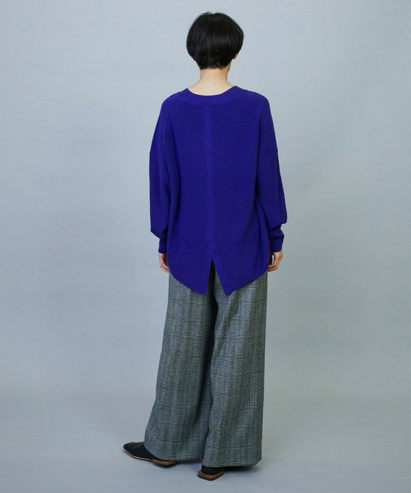 ウールカシミヤグレンチェックワイドパンツ 詳細画像