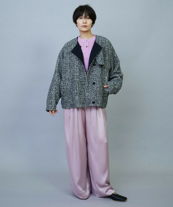 ソアパールサテンワイドパンツ 詳細画像