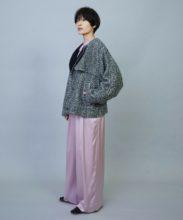 ソアパールサテンワイドパンツ 詳細画像