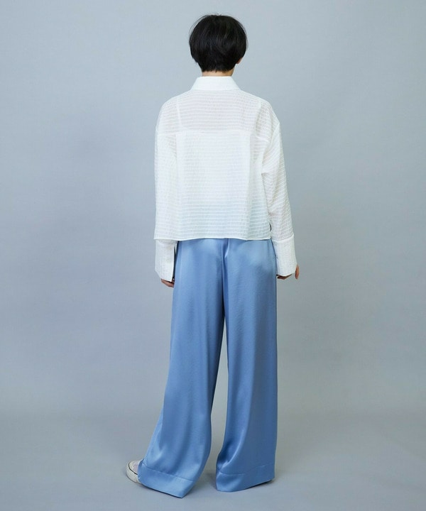 ソアパールサテンワイドパンツ 詳細画像