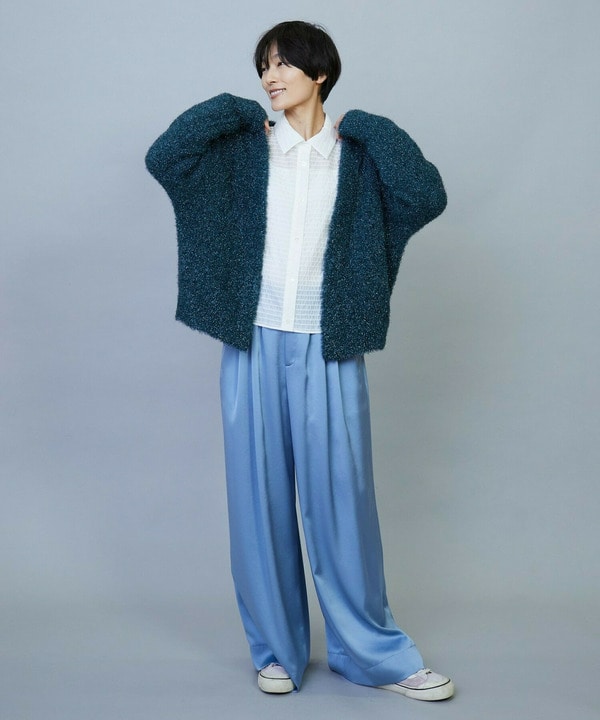 ソアパールサテンワイドパンツ 詳細画像