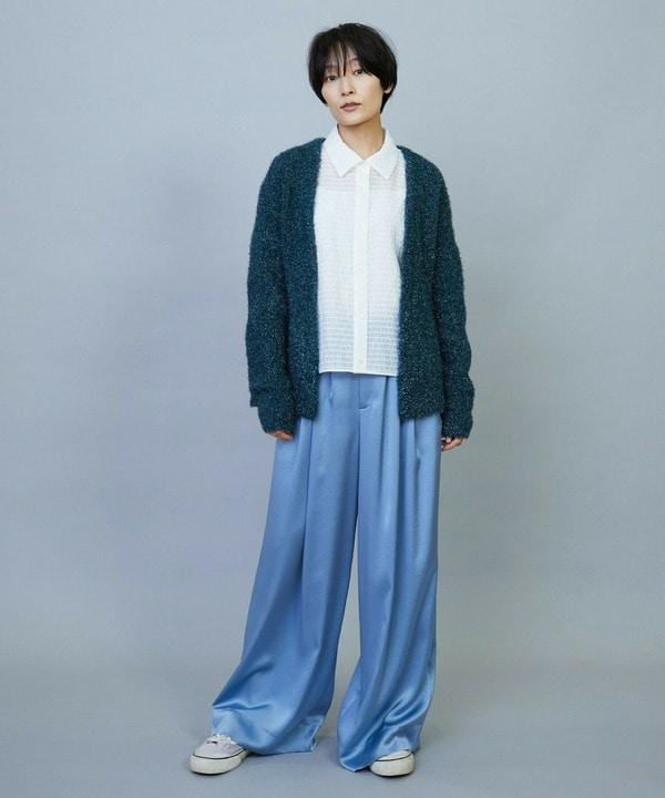 ソアパールサテンワイドパンツ 詳細画像