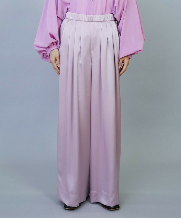 ソアパールサテンワイドパンツ 詳細画像