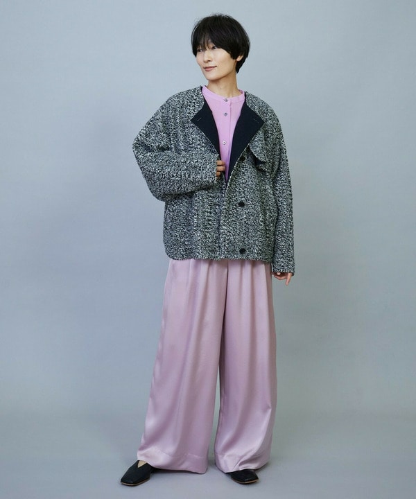 ソアパールサテンワイドパンツ 詳細画像