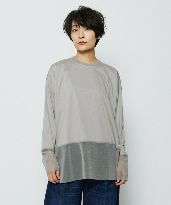 feerique 　メッシュドッキングプルオーバー 詳細画像 グレイッシュベージュ