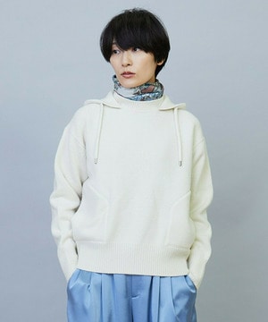 ANNUAL×MOGA　ウールカシミヤニットパーカー