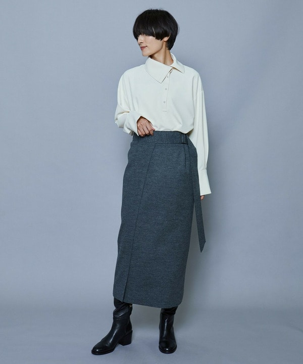 スタイリスト戸野塚かおるコラボ　ベルテッドタイトスカート 詳細画像