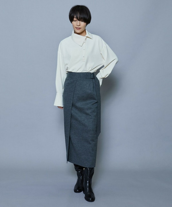 スタイリスト戸野塚かおるコラボ　ベルテッドタイトスカート 詳細画像