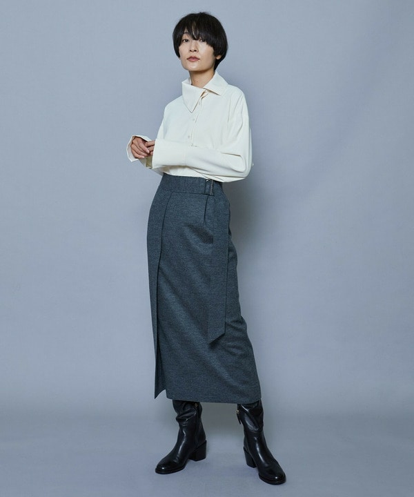 スタイリスト戸野塚かおるコラボ　ベルテッドタイトスカート 詳細画像