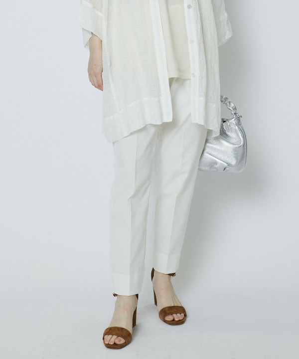 【Lサイズ】綿麻オックスストレッチパンツ 詳細画像